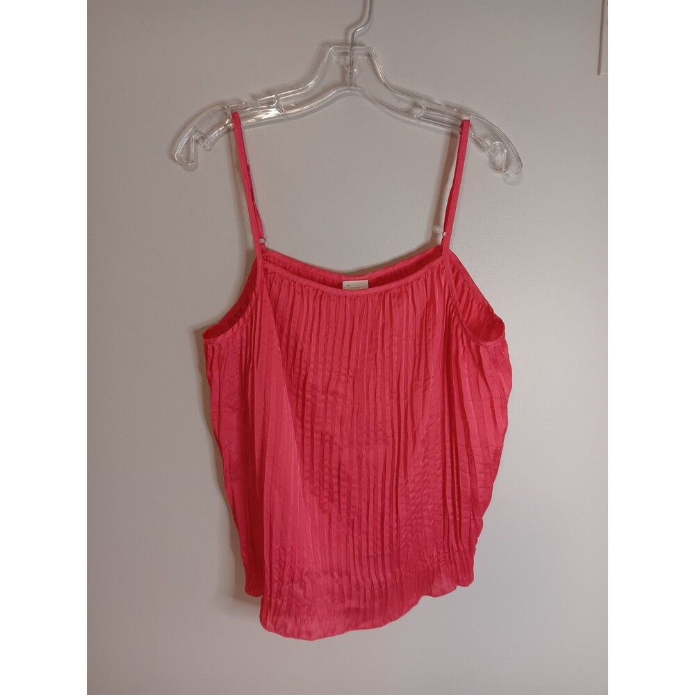 New A New Day Womens Coral Pink Textured Satin Cami Blouse Size XXL Square Neck